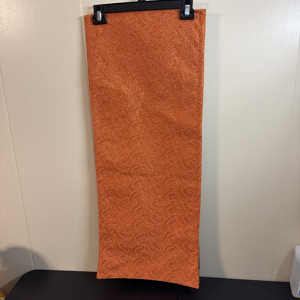 Envogue Table Runner 14" x 72" Orange Coral Quilted Fall Spring Versatile